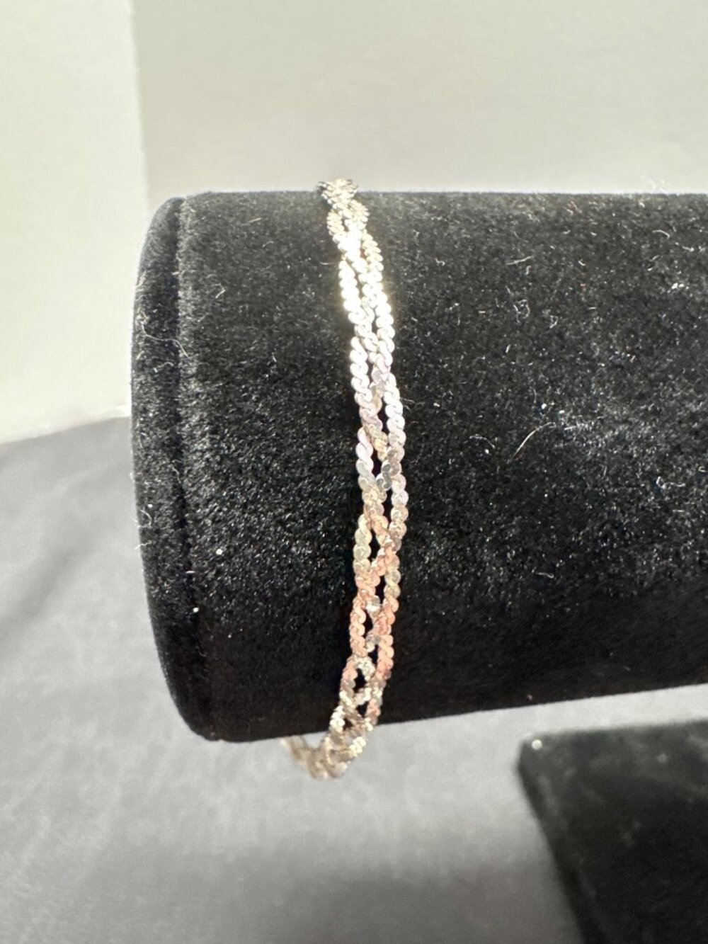 Sterling Silver Italy 925 Braided Rope Chain Bracelet 7 Inches Women’s Jewelry